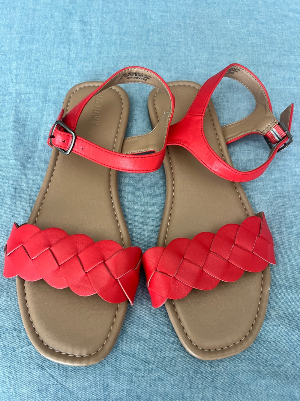 Old Navy Red Braided-Strap Sandals